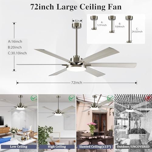 72 Inch Ceiling Fans with Lights